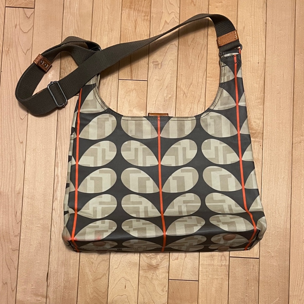 Orla Kiely Brown Geometric Pattern Bag